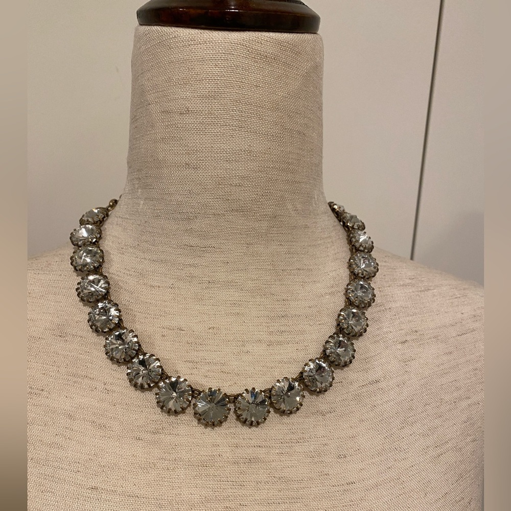 J.Crew Brass Plated Crystal Necklace -18 inch